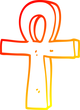 Bir insan tarafından çizilmiş bir Ankh 'ın sıcak çizgi çizimi