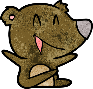 Bir insan tarafından çizilmiş gülen ayı çizgi filmi.