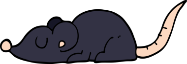 bir insan tarafından çizilmiş siyah bir fare