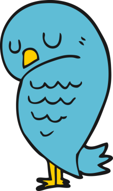 Bir insan tarafından çizilmiş çizgi film kuşu.