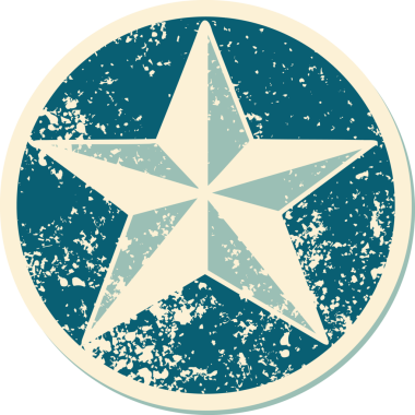 Bir insan tarafından çizilmiş bir yıldızın sembolik dövmeli görüntüsü