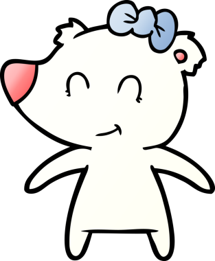 Bir insan tarafından çizilmiş mutlu kutup ayısı karikatürü