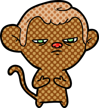 Bir insan tarafından çizilmiş çizgi maymun.