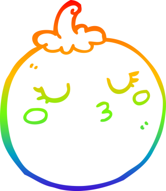 gökkuşağı gradyanı bir insan tarafından çizilmiş bir domates çizgi çizimi