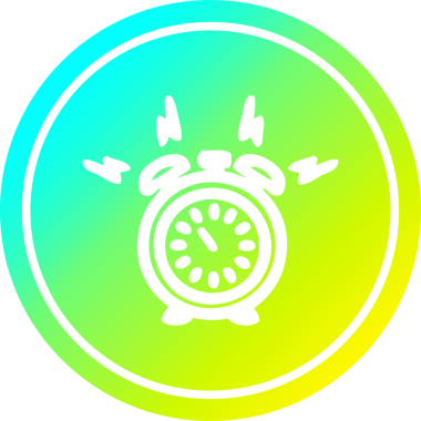 Alarm saati dairesel simgesi, bir insan tarafından çizilmiş havalı gradyan bitiş