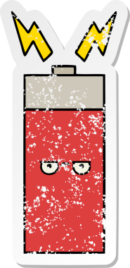 Bir insan tarafından çizilmiş şirin bir karikatür bataryasının sıkıntılı çıkartması.