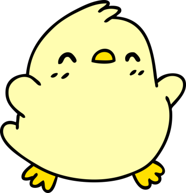 Bir insan tarafından çizilmiş küçük şirin bir kuş çizimi.