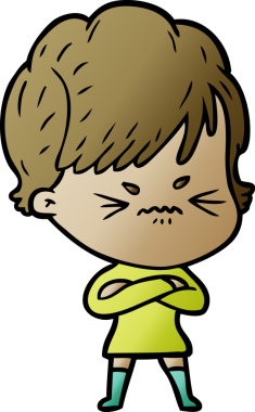 Bir insan tarafından çizilmiş, hayal kırıklığına uğramış bir kadın.