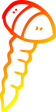 Bir insan tarafından çizilen çizgi film vidasının sıcak gradyan çizimi