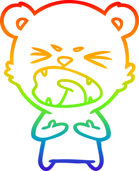 Bir insan tarafından çizilmiş kızgın bir çizgi film ayısının çizimi.