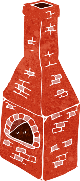 Bir insan tarafından çizilmiş eski bir baca karikatürü.
