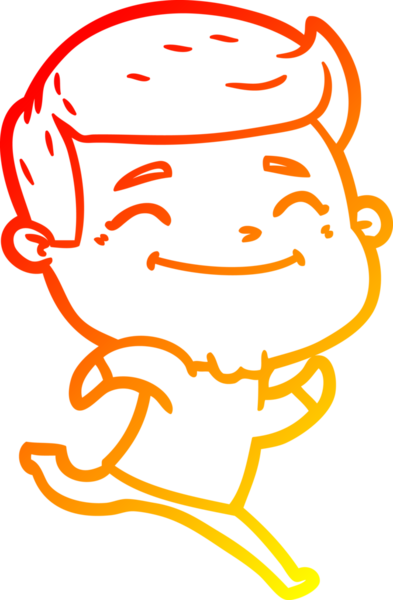 Bir insan tarafından çizilmiş mutlu bir çizgi film karakteri çizimi.