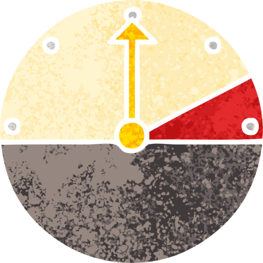 Bir insan tarafından çizilen hız göstergesinin retro illüstrasyon tarzı karikatürü
