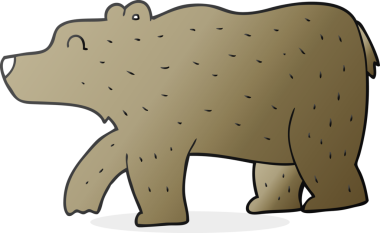 Bir insan tarafından çizilmiş serbest çizim çizgi film ayısı.