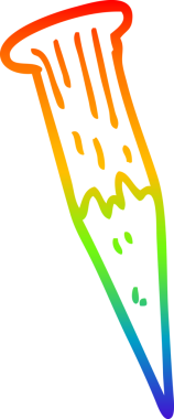 Gökkuşağı gradyan çizgi çizimi Bir insan tarafından çizilmiş ahşap kazık