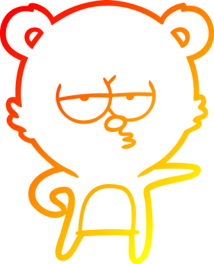 Bir insan tarafından çizilmiş, sıkılmış bir ayı çizgi filminin sıcak gradyanı.