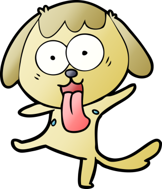 Bir insan tarafından çizilmiş şirin bir çizgi film köpeği.