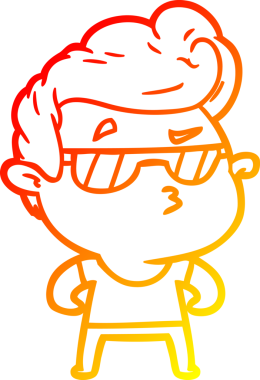 Bir insan tarafından çizilen karikatür karikatürünün sıcak çizgi çizimi.