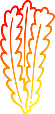 Bir insan tarafından çizilmiş yeşil yaprakların sıcak çizgi çizimi