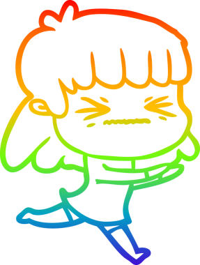 gökkuşağı gradyan çizimi bir insan tarafından çizilmiş bir karikatür kadın