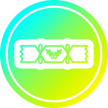 Bir insan tarafından çizilmiş havalı bir gradyan ile noel krakeri dairesel simgesi