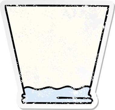 Bir insan tarafından çizilmiş garip bir el yapıştırması çizilmiş içki bardağı.