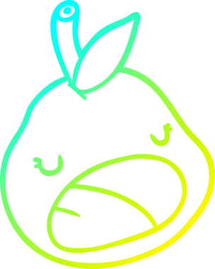 Bir insan tarafından çizilmiş armutun soğuk gradyan çizgisi.