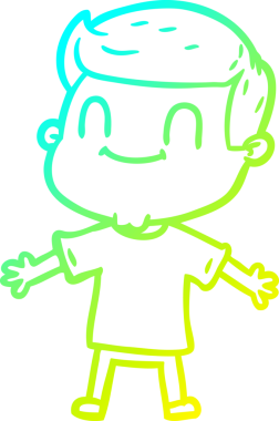 Bir insan tarafından çizilmiş karikatür cana yakın bir adamın çizimi.