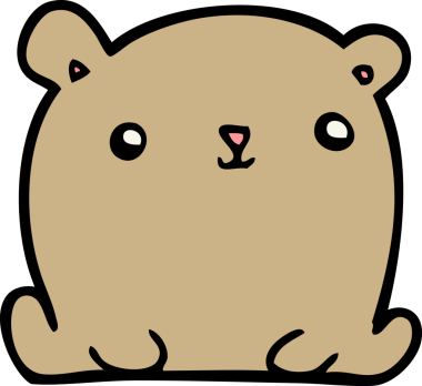 Bir insan tarafından çizilmiş sevimli çizgi film ayısı.