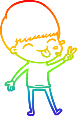 gökkuşağı gradyan çizgi çizimi bir insan tarafından çizilmiş bir çizgi çocuk