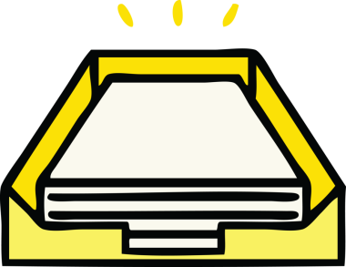 Bir insan tarafından çizilmiş kağıt yığınının sevimli karikatürü.