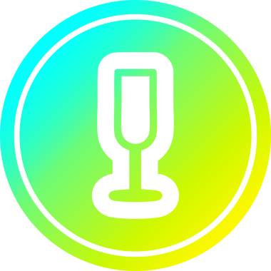 Bir insan tarafından çizilmiş havalı gradyan bir şampanyalı dairesel ikon.