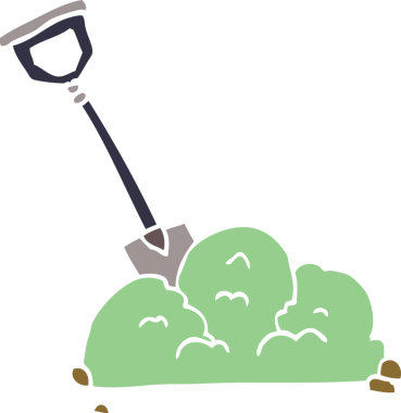 Bir insan tarafından çizilmiş çöpte karalama küreği.