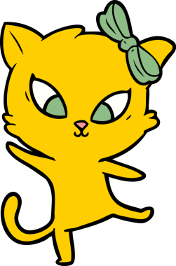 Bir insan tarafından çizilmiş çizgi film kedisi.