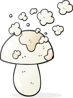 Bir insan tarafından çizilmiş serbest çizim mantarı.