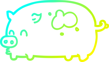 Bir insan tarafından çizilmiş şirin bir domuz çizgi filmi.