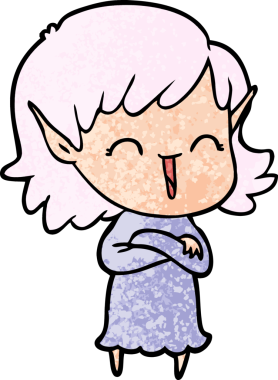 Bir insan tarafından çizilmiş bir elf kızı.