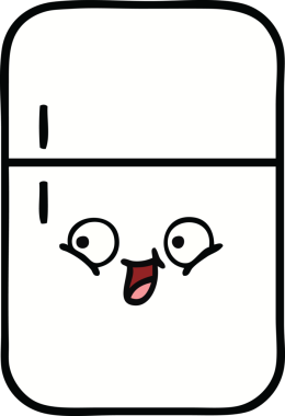 Bir insan tarafından çizilmiş buz dolabı karikatürü.