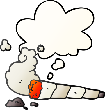 Düşünce baloncuklu çizgi film sigarası bir insan tarafından çizilmiş.