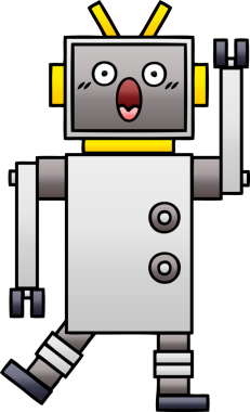 Bir insan tarafından çizilmiş bir robotun gölgelenmiş çizimi