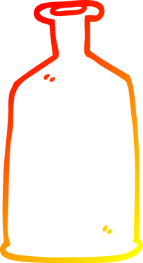 Bir insan tarafından çizilmiş yeşil çizgi bir şişenin sıcak gradyan çizimi