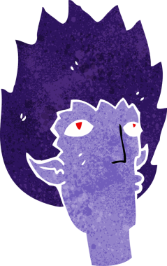 Bir insan tarafından çizilmiş vampir yüzü.