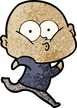 Bir insan tarafından çizilmiş kel bir adam.