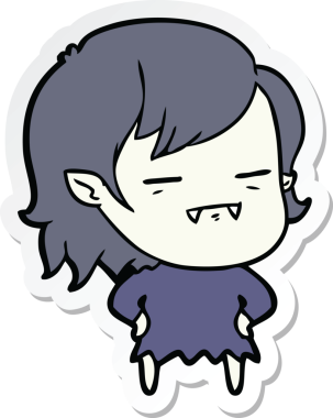 Bir insan tarafından çizilmiş ölümsüz vampir bir kızın çıkartması.