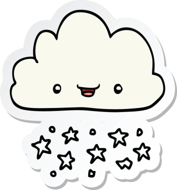 Bir insan tarafından çizilmiş bir karikatür fırtına bulutunun çıkartması.