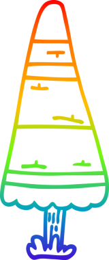 gökkuşağı gradyan çizgisi bir insan tarafından çizilmiş bir karikatür noel ağacı