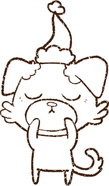 Bir insan tarafından çizilmiş Noel Köpeği Kömürü