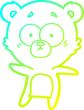 Bir insan tarafından çizilen kaygılı ayı karikatürünün soğuk eğim çizgisi.