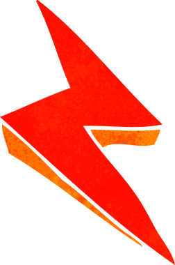 bir insan tarafından çizilmiş karikatür yıldırım sembolü