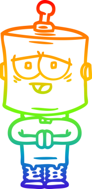 gökkuşağı gradyan çizgisi bir insan tarafından çizilmiş robot çizgi